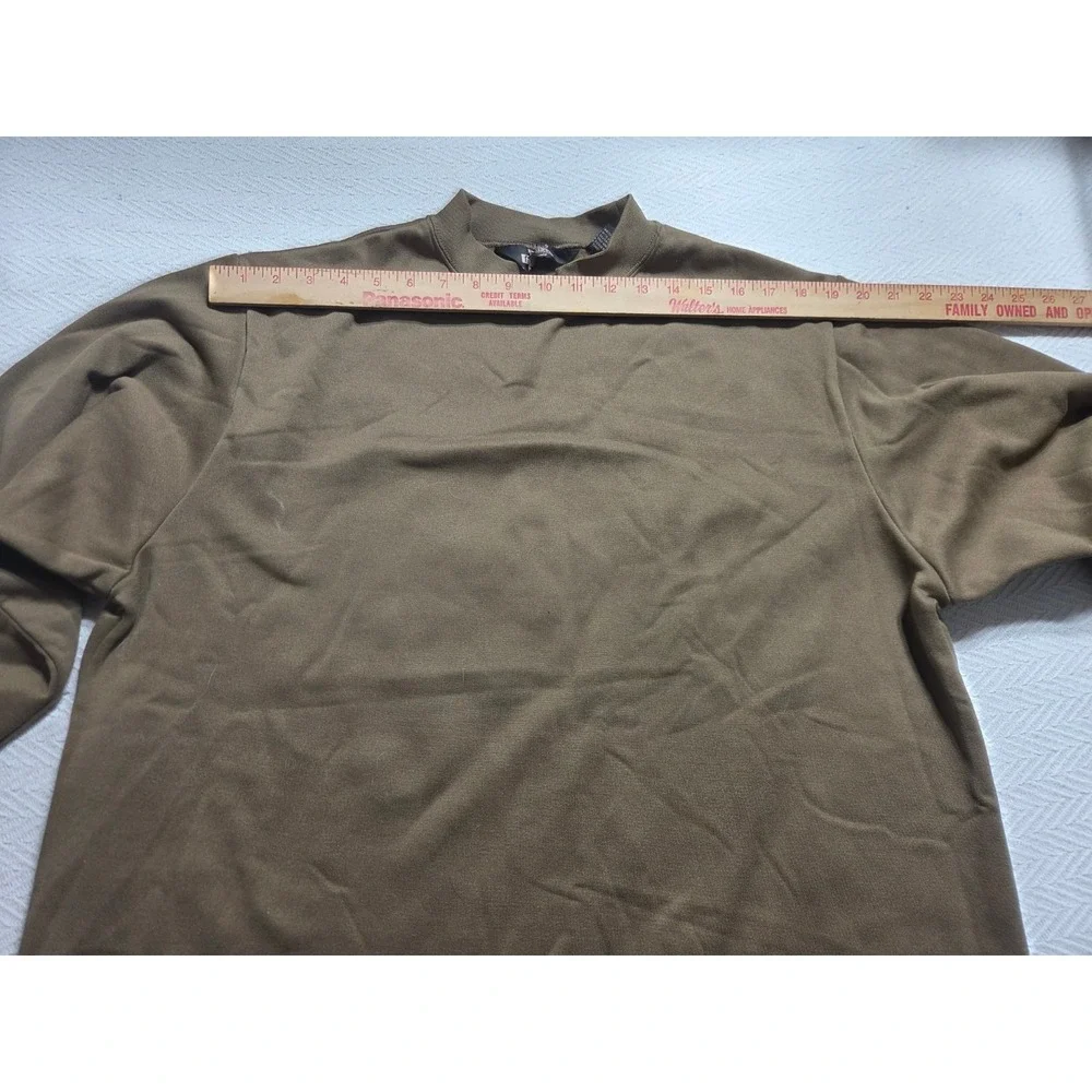 Guide Gear Men L Olive Brown Fleece Crewneck Sweatshirt Hunting Outdoor Pullover